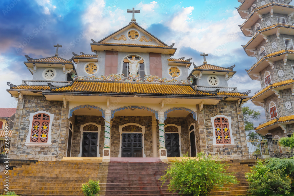 Bien Duc Thien An Catholic Monastery, an ancient monastery on the hill in Hue city, Vietnam.