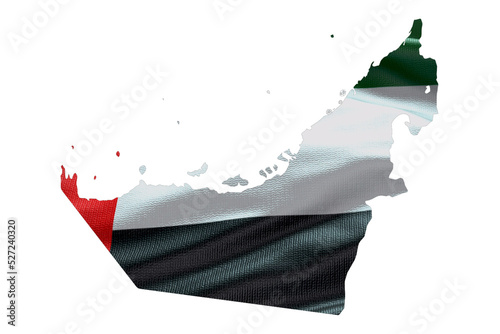 Fototapeta Naklejka Na Ścianę i Meble -  UAE map outline icon. PNG alpha channel. Country with national flag