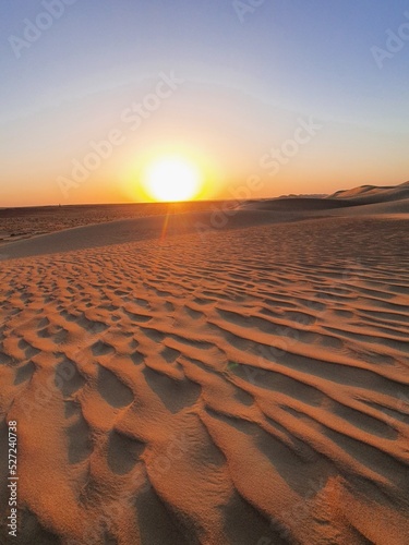 sunset in the desert Middle of the sea