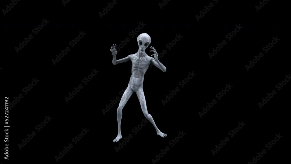 Alien dance - 3d render looped with alpha channel. Alien dance - 3d render looped with alpha channel.