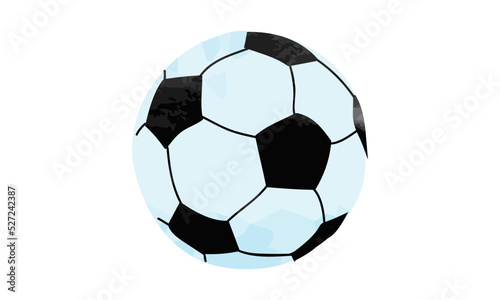 Watercolor soccer ball vector illustration isolated on white background. Soccer ball watercolor clipart
