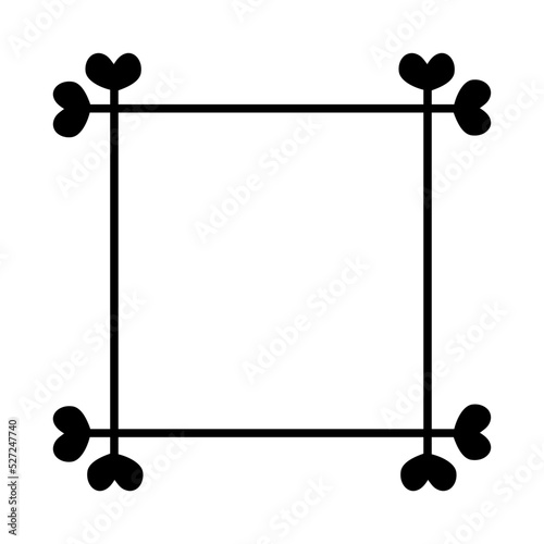 Halloween doodle square frame isolated. Hand drawn vector spooky element of bones