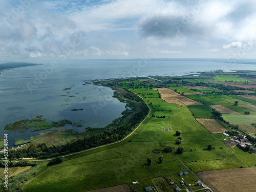 Baltic Sea and Bay of Gdańsk Aerial View. Mierzeja Wislana Landscape Park. Baltic Sea, Katy Rybackie. Poland. Europe. © Curioso.Photography