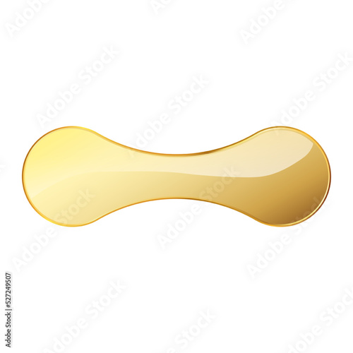 Gold dumbbell icon. Golden logo design element. Vector illustration. Exercise dumbbells icon