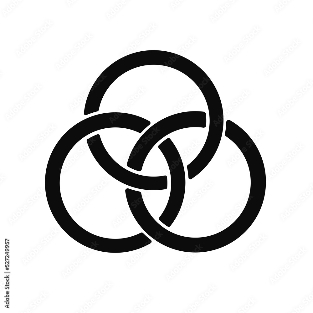 borromean ring symbol with simple design borromean ring symbol with simple design