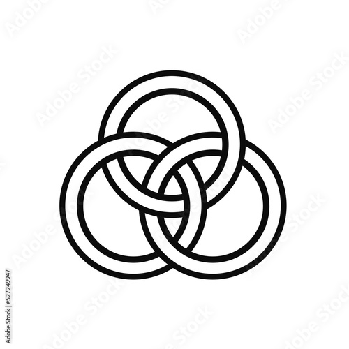 borromean ring symbol with flat design