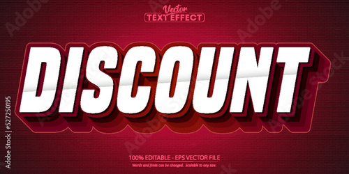 Discount text effect, editable font style suitable for banner, advertising, social media post, etc. designs