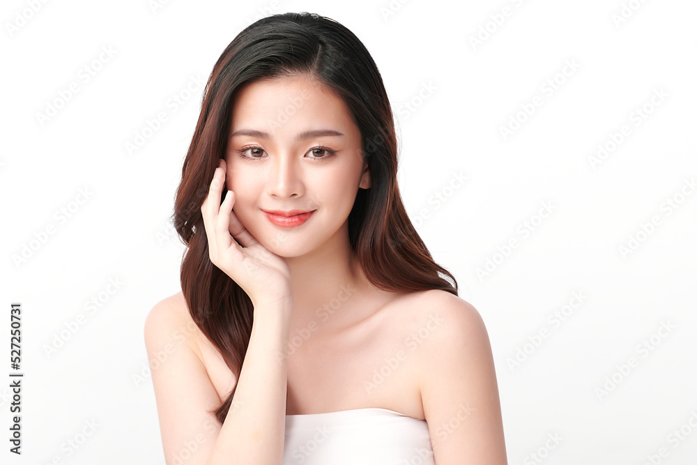 Beautiful young asian woman with clean fresh skin on white background, Face care, Facial treatment, Cosmetology, beauty and spa, Asian women portrait. Beautiful young asian woman with clean fresh skin on white background, Face care, Facial treatment, Cosmetology, beauty and spa, Asian women portrait.