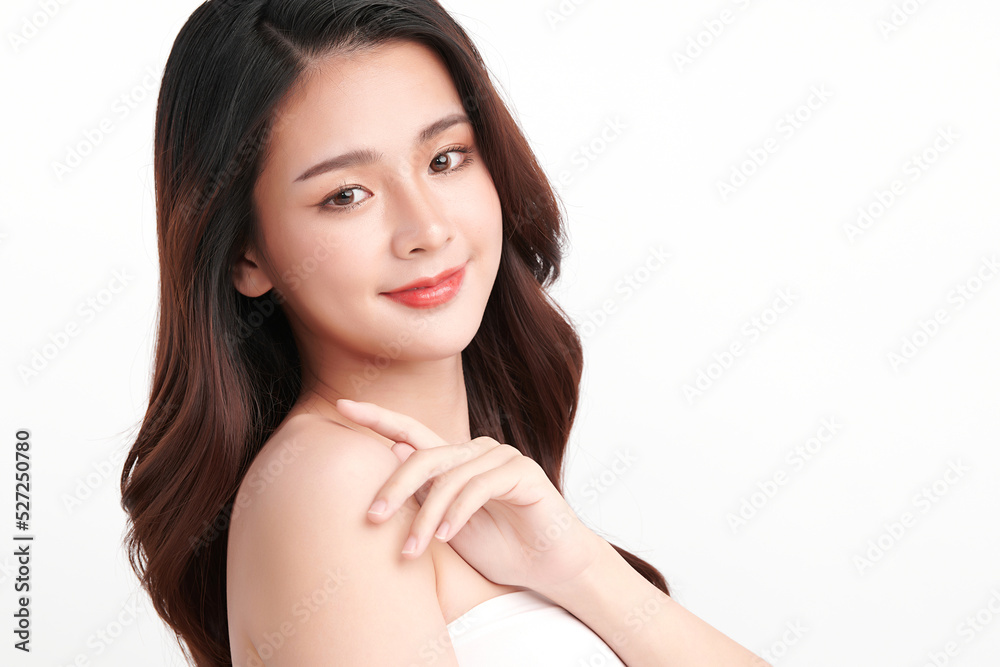 Beautiful young asian woman with clean fresh skin on white background, Face care, Facial treatment, Cosmetology, beauty and spa, Asian women portrait. Beautiful young asian woman with clean fresh skin on white background, Face care, Facial treatment, Cosmetology, beauty and spa, Asian women portrait.