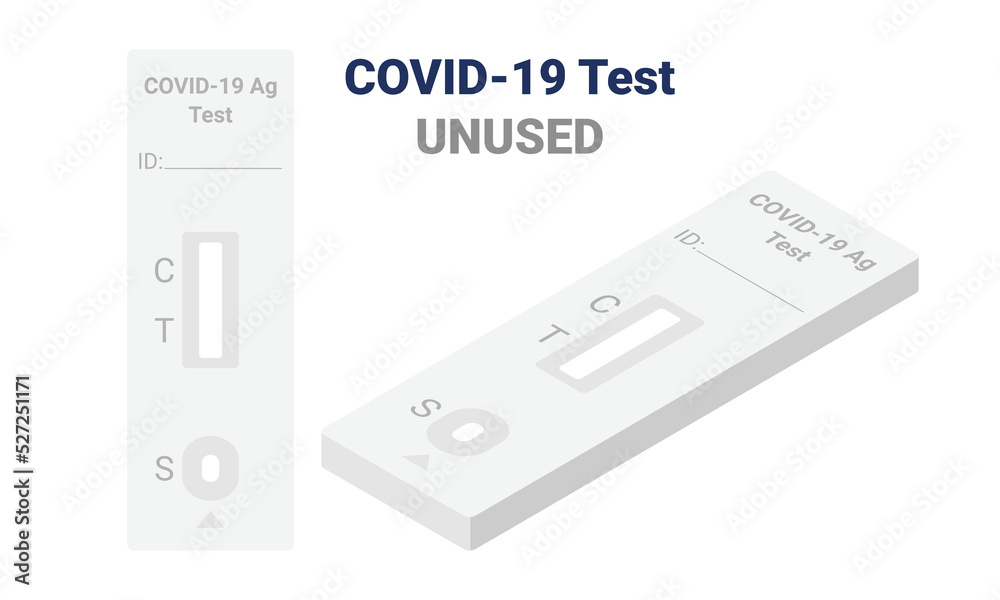 Unused or invalid COVID-19 rapid test kit flat design clipart. New antigen detection kit without result isometric vector illustration. Plastic self test kit for SARS-COV-2 detection cartoon style Unused or invalid COVID-19 rapid test kit flat design clipart. New antigen detection kit without result isometric vector illustration. Plastic self test kit for SARS-COV-2 detection cartoon style
