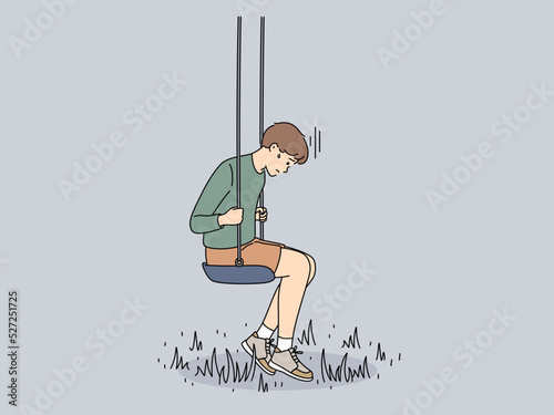 Unhappy boy suffer from loneliness