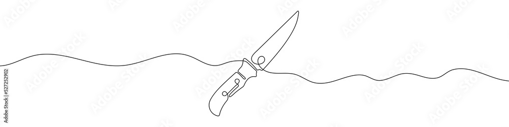 One continuous line drawing of knife. Knife linear background. Vector illustration. Knife line icon. One continuous line drawing of knife. Knife linear background. Vector illustration. Knife line icon.