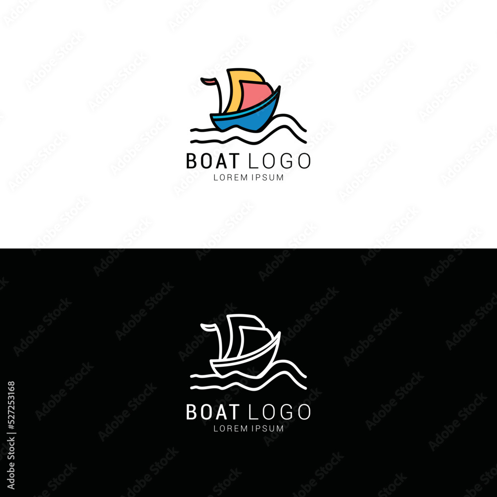 boat logo icon design template premium vector premium vector
