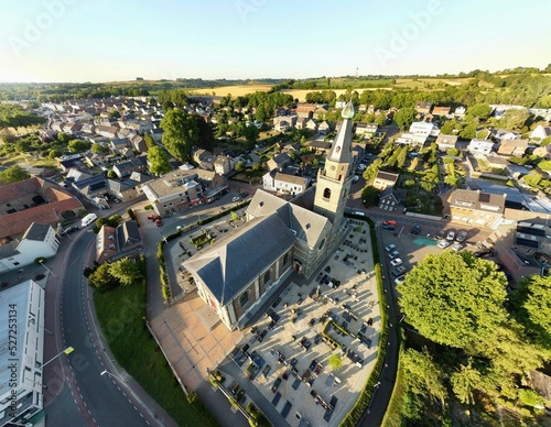 Bird's eye view of the Church of Wijlre in the Netherlands photo