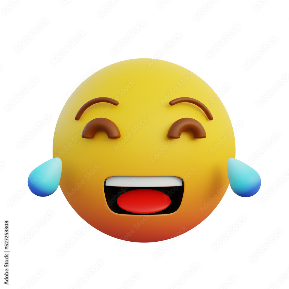 3d illustration emoticon expression laugh to tears 3d illustration emoticon expression laugh to tears