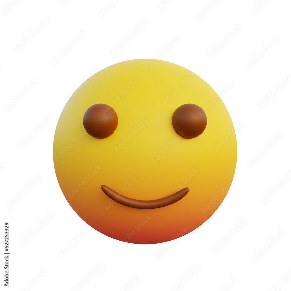3d illustration small smiley expression emoticon 3d illustration small smiley expression emoticon