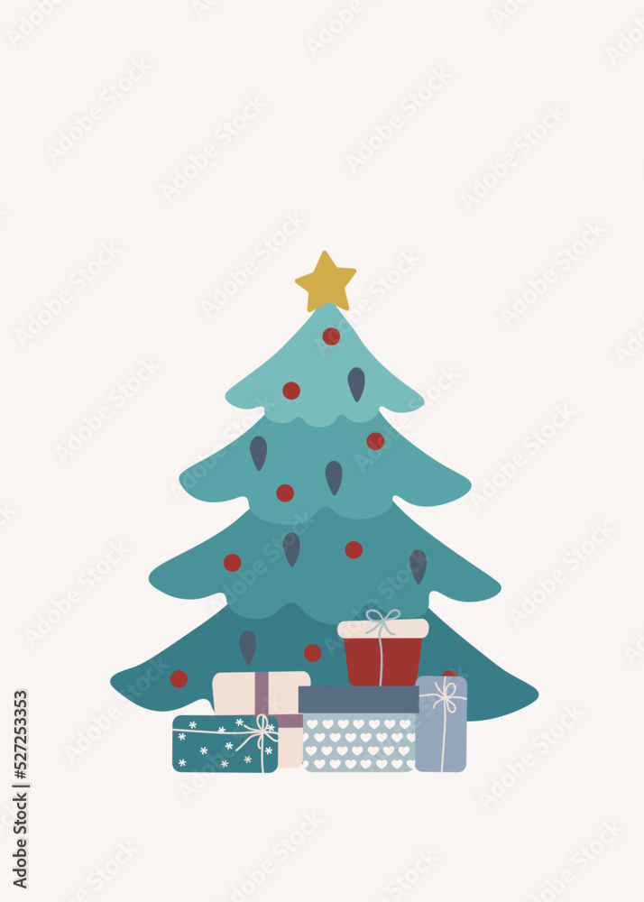 Fototapeta premium Merry Christmas Template Card 