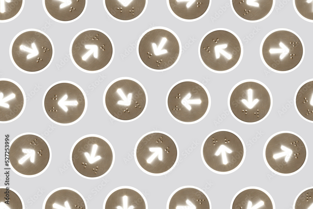 Seamless pattern of direction arrows. Decorative background of arrows.