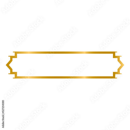 Thai gold backdrop frame vector on white background. Traditional style in Thailand. Must use in temples or buddha rooms. Line Thai style. © Koi