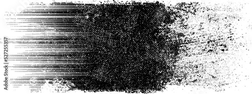 Glitch distorted geometric shape . Noise destroyed logo . Trendy defect error shapes . Glitched frame .Grunge textured . Distressed effect .Vector shapes with a halftone dots screen print texture.