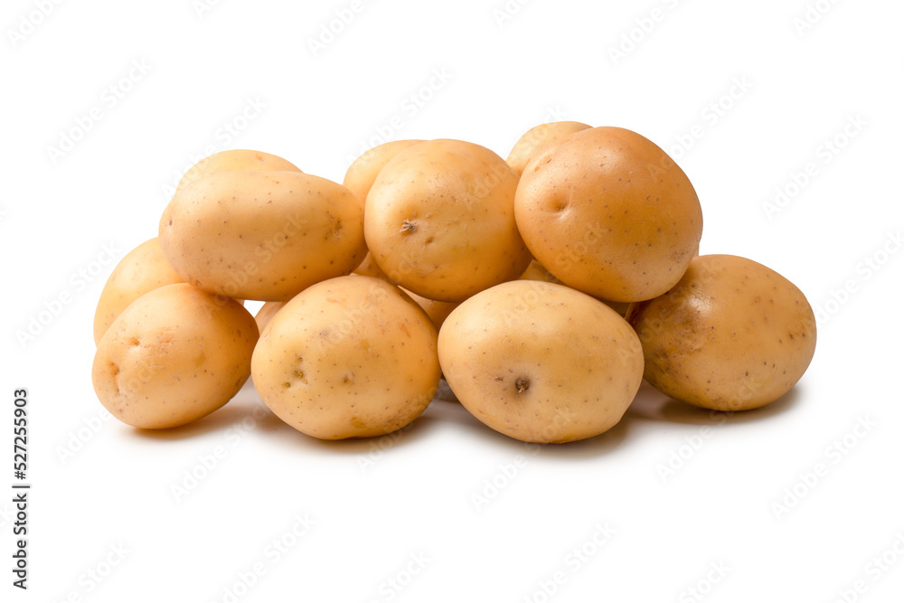 A group of fresh tasty potato isolated on white background. A group of fresh tasty potato isolated on white background.