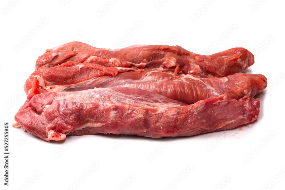 Raw pork tenderloin isolated on a white background. Raw pork tenderloin isolated on a white background.