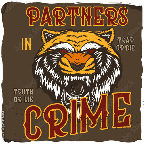 A tiger gangster, t-shirt design