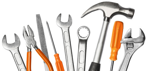 Mechanic tools set isolated