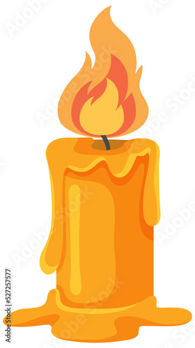 Isolated yellow candle on white background