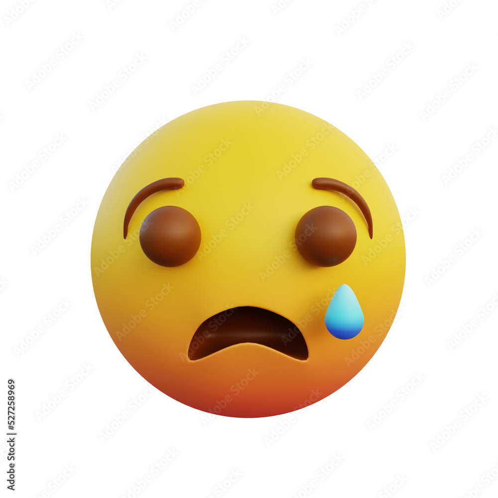 3d illustration emoticon expression shed sad tears 3d illustration emoticon expression shed sad tears
