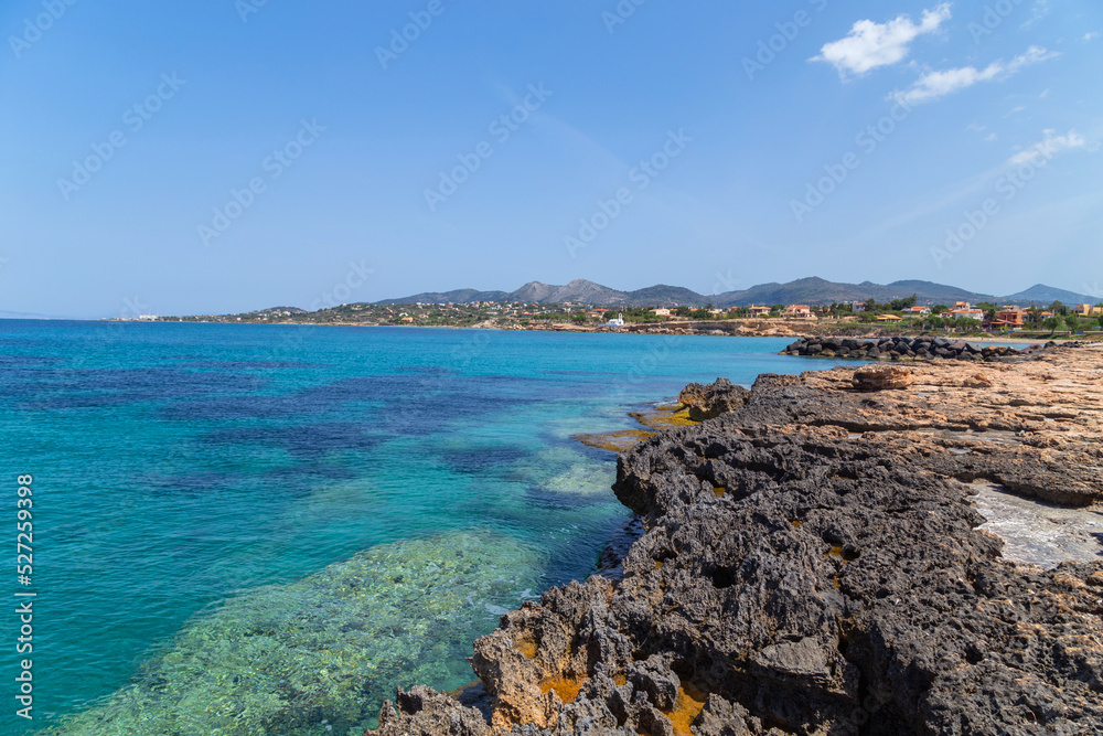 The coast of Aegina island