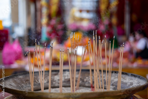 incense sticks in a buddhist temple