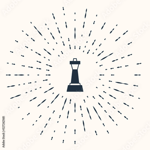 Print op canvas Grey Chess icon isolated on beige background