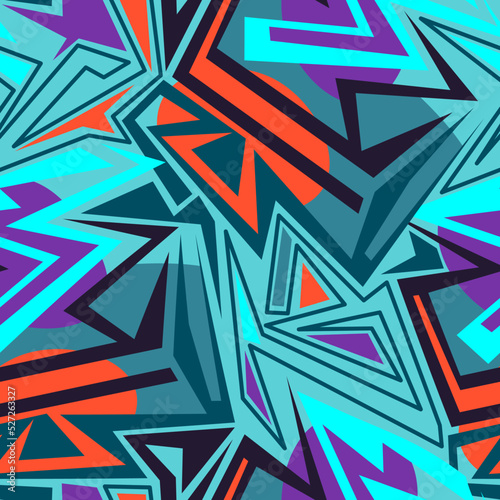 Urban seamless pattern with curved geometry elements