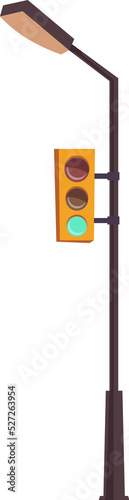 Traffic light on lamppos photo