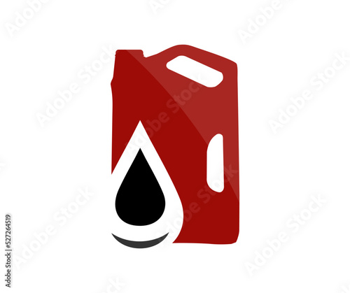 Plastic motor oil canister logo design. Motor oil pouring, Car maintenance change liquid. Transmission and Maintenance Gear. Energy fuel concept. Synthetic motor oil pouring, fresh motor oil vector.
