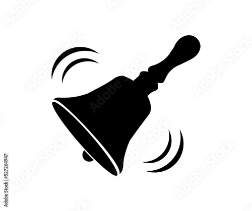 School bell with wooden handle icon. Symbol of notification or school. School bell in simple style, Back to school concept, hand drawn sketch vector design and illustration.
