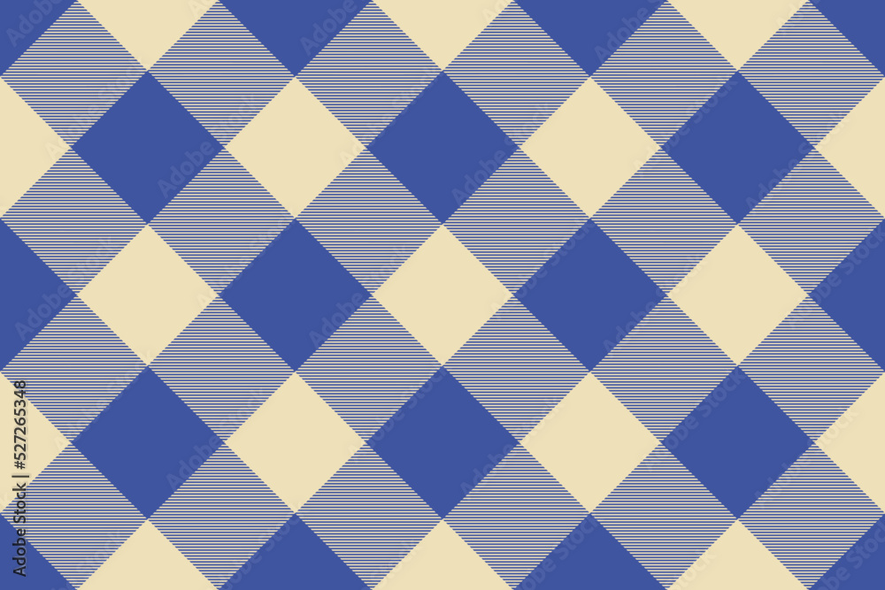 Tartan plaid background, diagonal check seamless pattern. Vector fabric texture for textile print, wrapping paper, gift card, wallpaper.