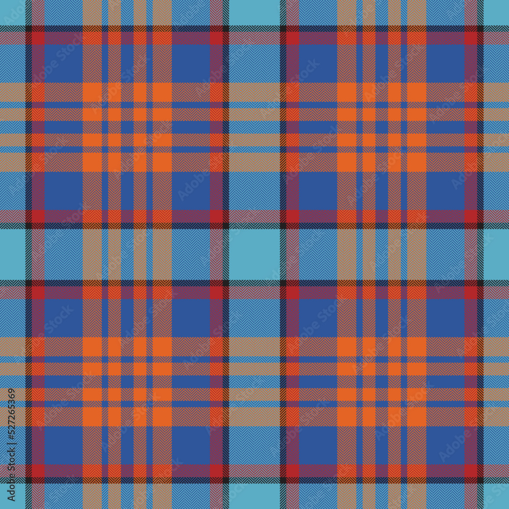 Obraz premium Plaid seamless pattern in blue. Check fabric texture. Vector textile print.