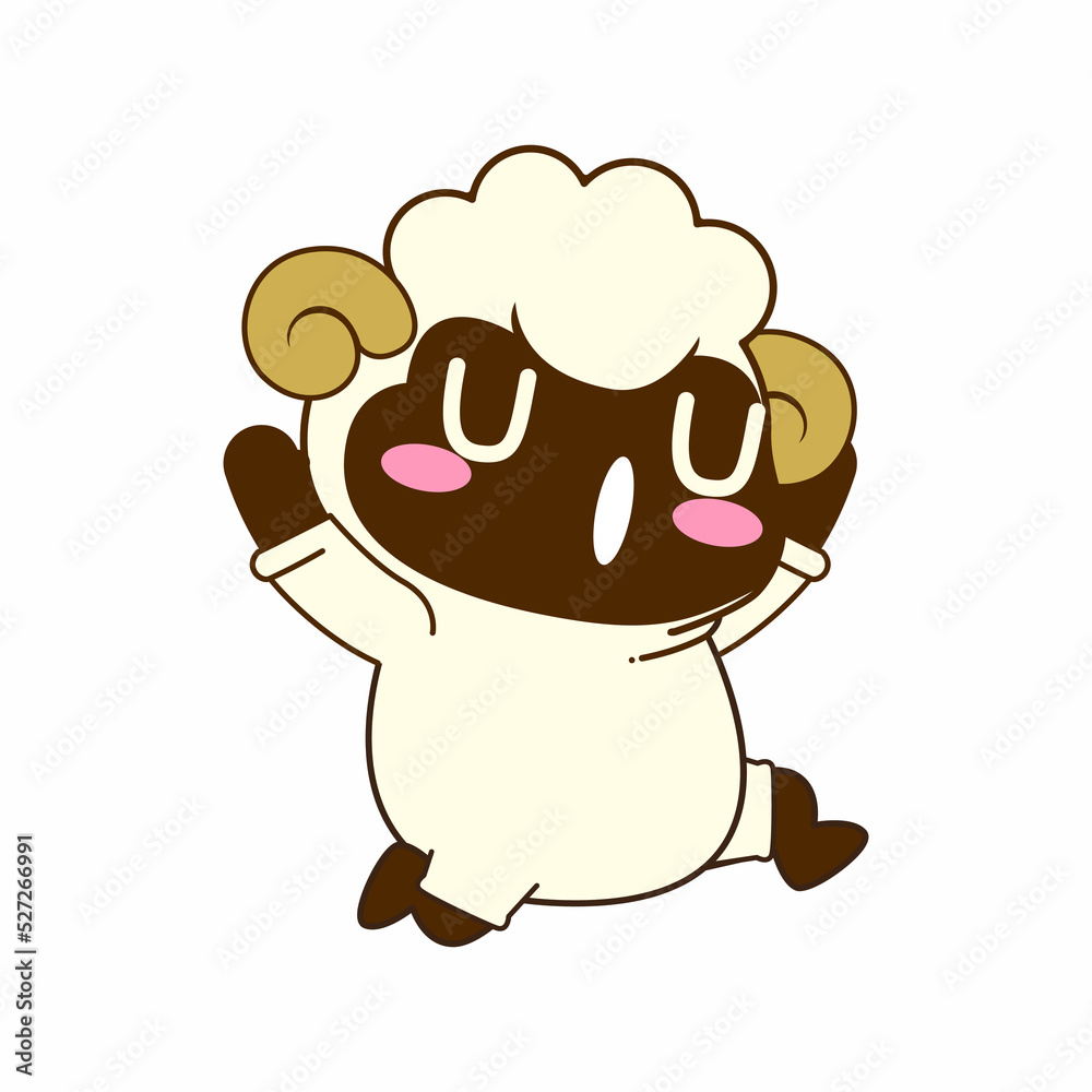 cute little sheep vector illustration, sheep vector set