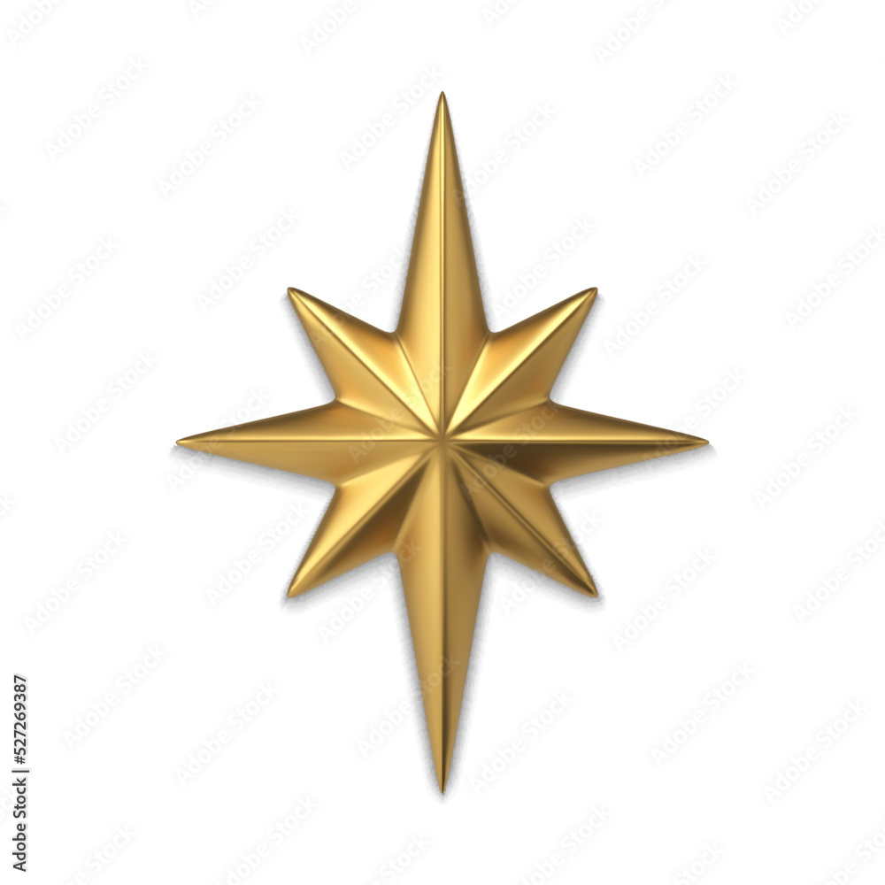 Obraz premium Golden star metallic surface 3d template vector illustration