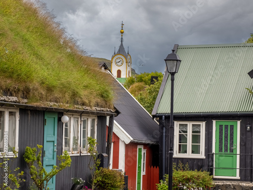Tinganes, the historical core of Torshavn, the capital of the Faroe Islands (Faroes, Faeroes, Føroya, Færøerne, a North Atlantic archipelago part of the Kingdom of Denmark. photo