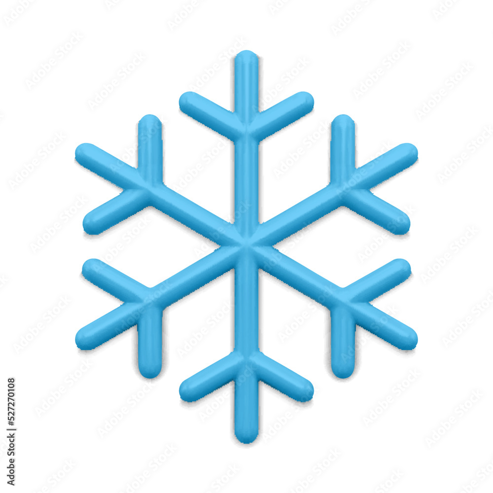 Blue ice snowflake realistic 3d vector illustration Blue ice snowflake realistic 3d vector illustration
