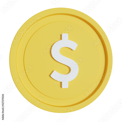 dollar coin 3d icon illustration