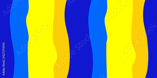 Seamless pattern with wide vertical ribbons, abstract background with blue and yellow stripes, colors of the flag of Ukraine. Print for textiles, wallpaper, clothes.