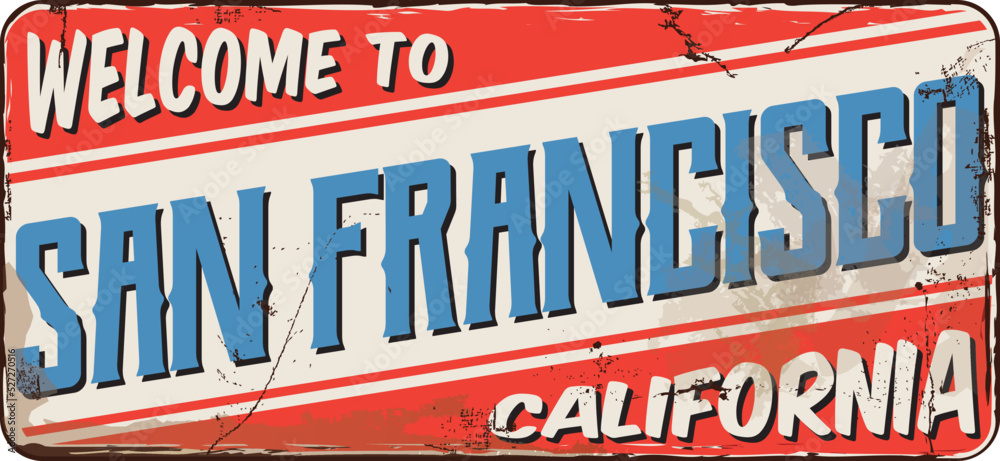 Welcome To San Francisco, California Message On Vector Banner