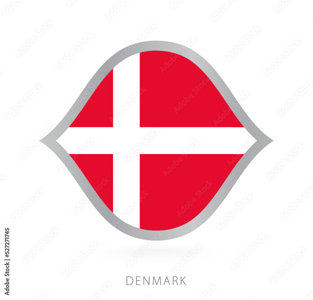 Obraz premium Denmark national team flag in style for international basketball competitions.
