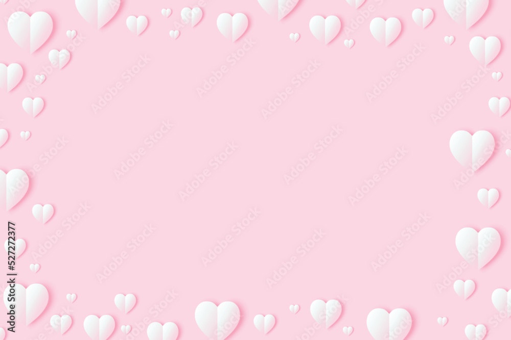 Pink pastel love valentine paper texture banner background