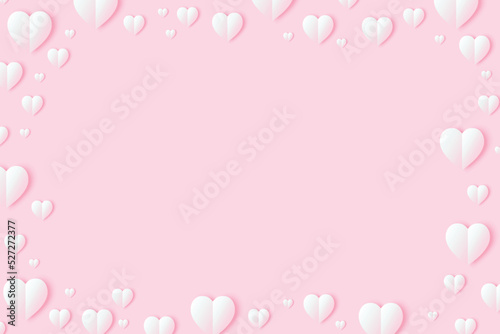 Pink pastel love valentine paper texture banner background