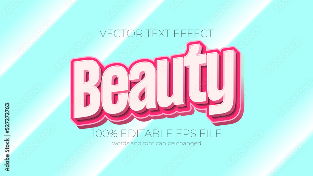 editable beauty text effect style, EPS editable text effect